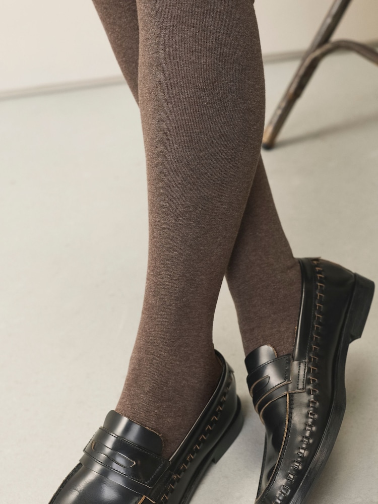 Oatmeal/Neutral Marl Knitted Tights 2 Pack - Image 3 of 3