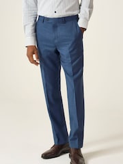 Skopes Blue Tailored Fit Remo Wool Rich Suit Trousers - Image 1 of 4