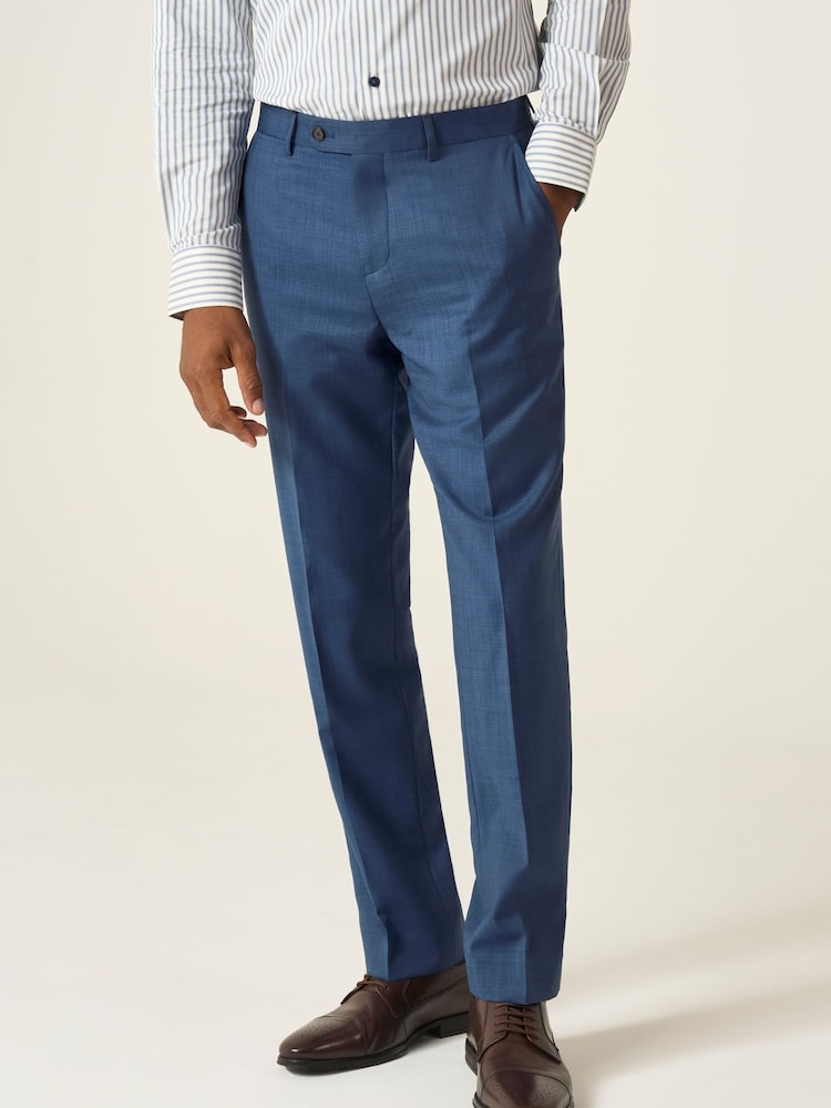 Skopes Blue Tailored Fit Remo Wool Rich Suit Trousers - Image 1 of 4
