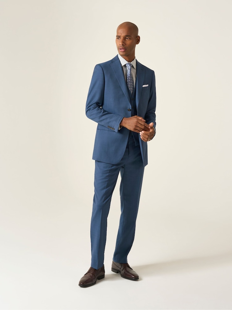 Skopes Blue Tailored Fit Remo Wool Rich Suit Jacket - Image 1 of 8