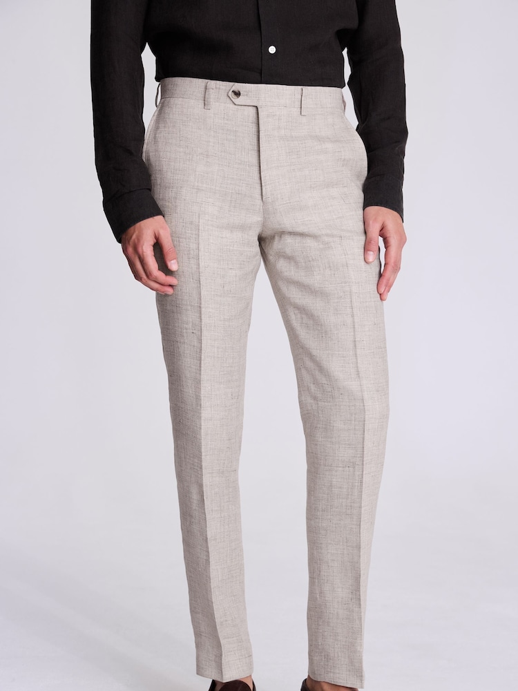 MOSS Tailored Fit 100% Linen Trousers - Imagen 1 de 3