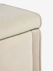 Soft Velvet Pebble Natural Stanton Upholstered Ottoman Storage Bed Frame with Ottoman Bench - Image 11 of 14