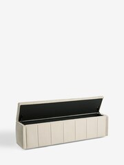 Soft Velvet Pebble Natural Stanton Upholstered Ottoman Storage Bed Frame with Ottoman Bench - Image 13 of 14