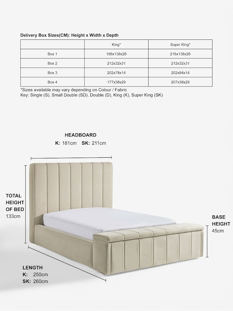 Soft Velvet Pebble Natural Stanton Upholstered Ottoman Storage Bed Frame with Ottoman Bench - Image 14 of 14 Soft Velvet Pebble Natural Stanton Upholstered Ottoman Storage Bed Frame with Ottoman Bench - Image 14 of 14