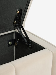 Soft Velvet Pebble Natural Stanton Upholstered Ottoman Storage Bed Frame with Ottoman Bench - Image 15 of 17