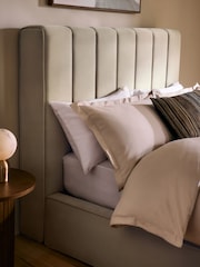 Soft Velvet Pebble Natural Stanton Upholstered Ottoman Storage Bed Frame with Ottoman Bench - Image 4 of 14