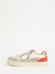 Love & Roses Multi White Spot Flatform Mix Material Comfort Retro Low Top Trainers - Image 6 of 6