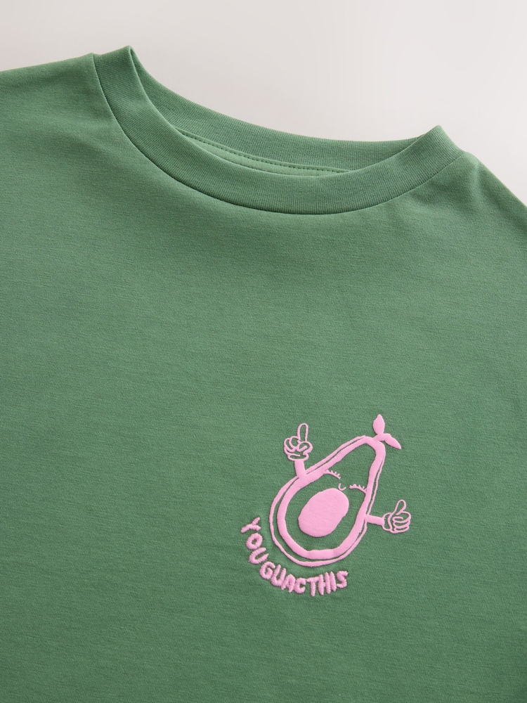 Green Avocado Oversized Graphic Print T-Shirt (3-16yrs) - Image 4 of 4 Green Avocado Oversized Graphic Print T-Shirt (3-16yrs) - Image 4 of 4