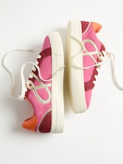 Love & Roses Pink Flatform Mix Material Comfort Retro Low Top Trainers - Image 4 of 6