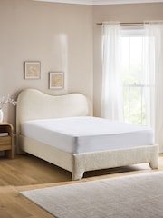 Linen Look Leopard Oyster Natural Elsie Upholstered Bed Frame - Image 3 of 7