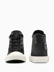Converse Black Chuck Taylor Kid Leather High Trainers - Image 8 of 9