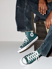 Converse Green Chuck Taylor All Star  High Trainers - Image 1 of 10