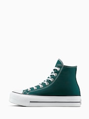 Converse Green Chuck Taylor All Star Lift High Trainers - Image 4 of 10