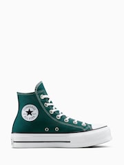 Converse Green Chuck Taylor All Star Lift High Trainers - Image 5 of 10