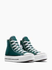 Converse Green Chuck Taylor All Star Lift High Trainers - Image 6 of 10