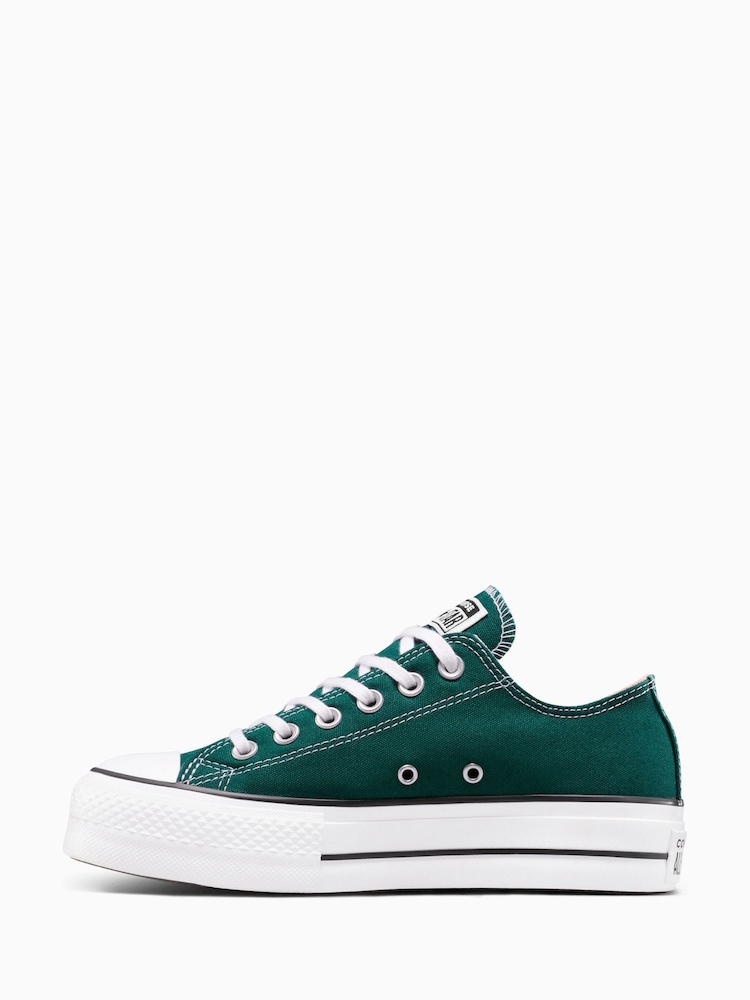 Converse Green Chuck Taylor All Star Lift Low Trainers - Image 1 of 8 Converse Green Chuck Taylor All Star Lift Low Trainers - Image 1 of 8