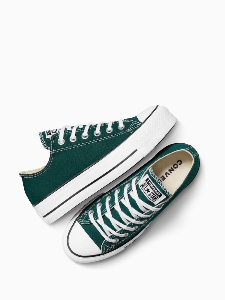 Buy Converse Green Chuck Taylor All Star Lift Low Trainers from