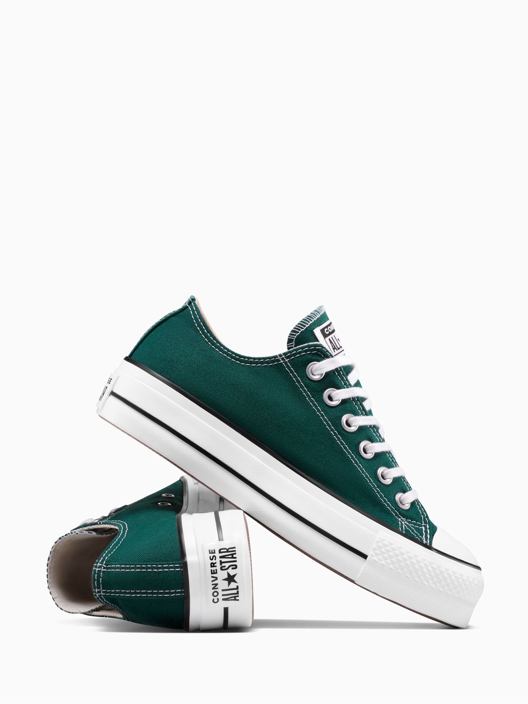Buy Converse Green Chuck Taylor All Star Lift Low Trainers from