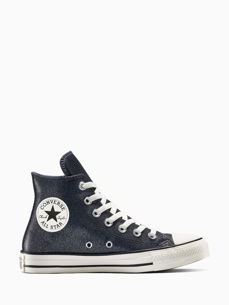 Converse Black Chuck Taylor All Star Sparkle Shine High Trainers - Image 1 of 8 Converse Black Chuck Taylor All Star Sparkle Shine High Trainers - Image 1 of 8