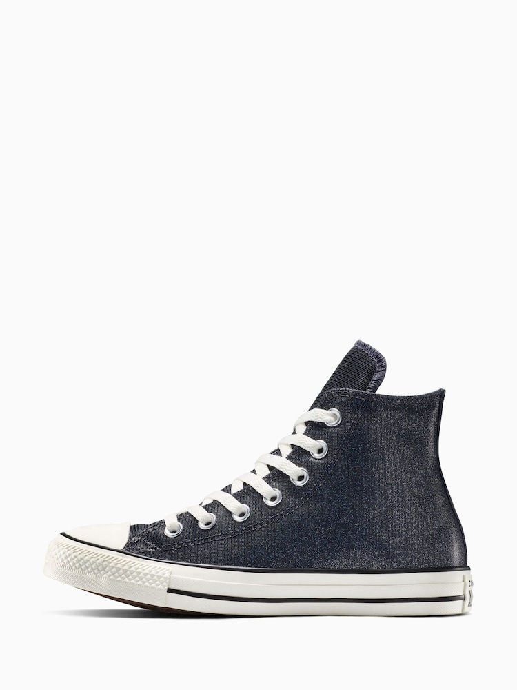 Converse Black Chuck Taylor All Star Sparkle Shine High Trainers - Image 2 of 8 Converse Black Chuck Taylor All Star Sparkle Shine High Trainers - Image 2 of 8