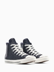 Converse Black Chuck Taylor All Star Sparkle Shine High Trainers - Image 3 of 8