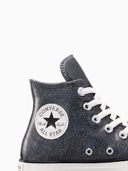 Converse Black Chuck Taylor All Star Sparkle Shine High Trainers - Image 8 of 8