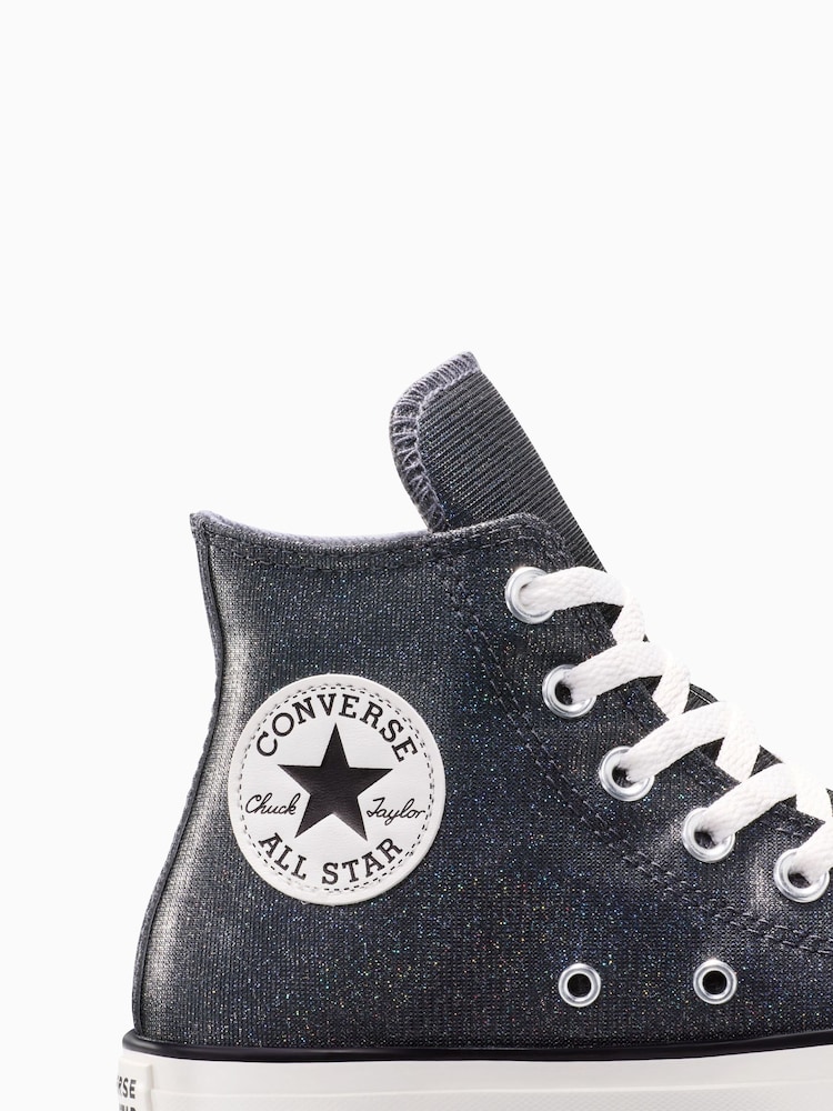 Converse Black Chuck Taylor All Star Sparkle Shine High Trainers - Image 8 of 8 Converse Black Chuck Taylor All Star Sparkle Shine High Trainers - Image 8 of 8