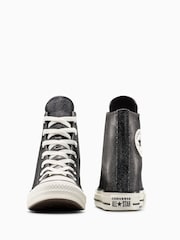 Converse Black Chuck Taylor Wedge Metallic Shine Trainers - Image 8 of 10
