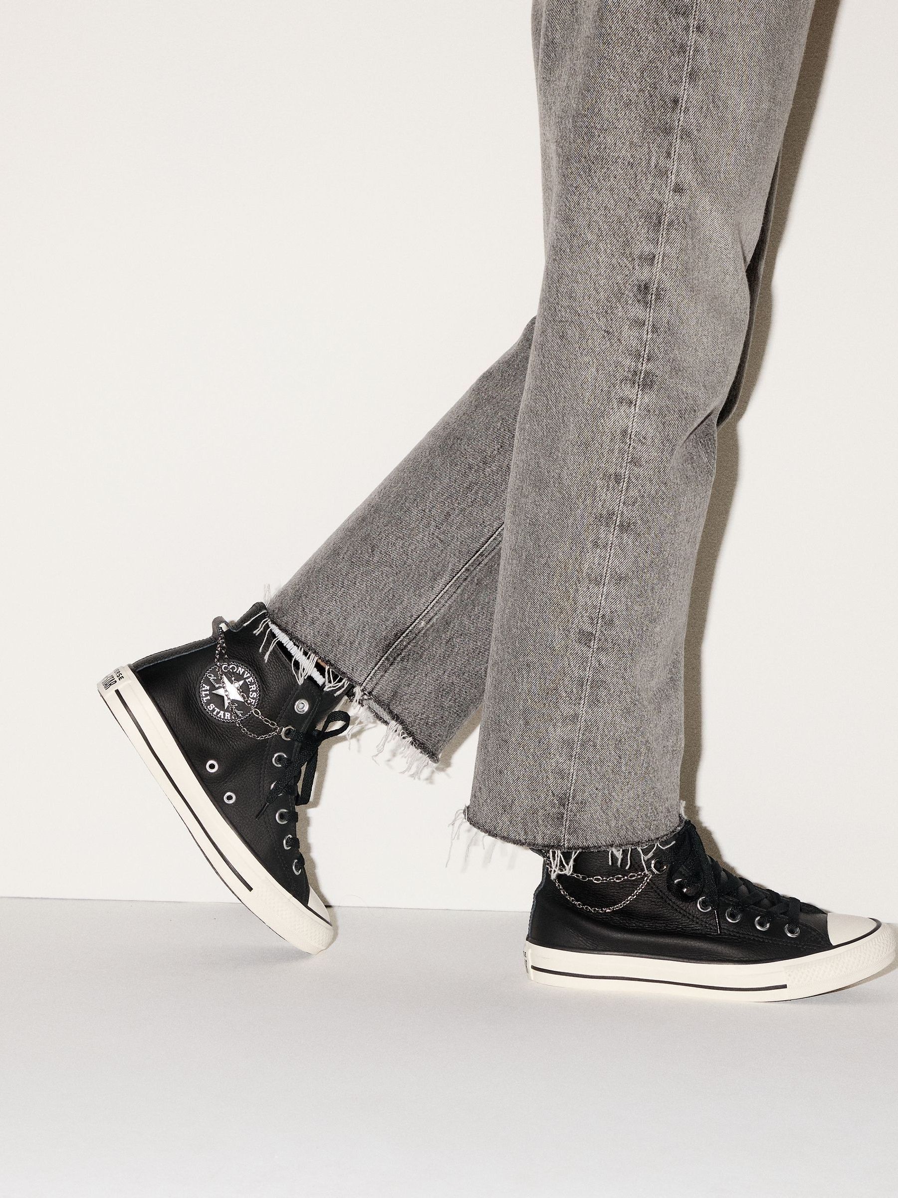 Buy Converse Black Chuck Taylor All Star Chains Pierced High