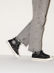 Converse Black Chuck Taylor All Star Chains Pierced High Trainers - Image 1 of 10
