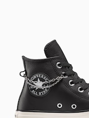 Converse Black Chuck Taylor All Star Chains Pierced High Trainers - Image 10 of 10