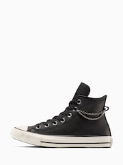 Converse Black Chuck Taylor All Star Chains Pierced High Trainers - Image 4 of 10