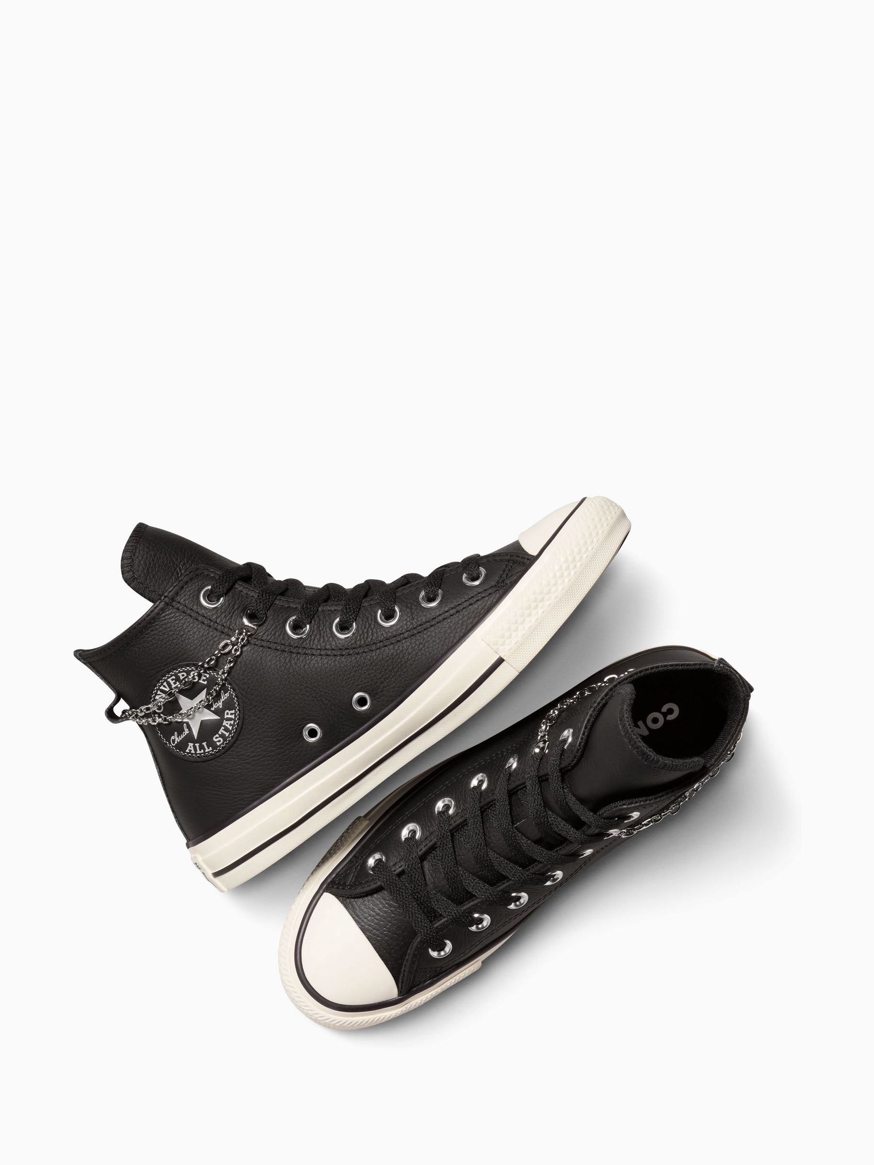 Buy Converse Black Chuck Taylor All Star Chains Pierced High