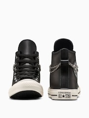 Converse Black Chuck Taylor All Star Chains Pierced High Trainers - Image 9 of 10