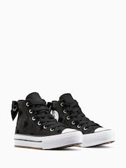 Converse Black Chuck Taylor Kids Lift Bow High Trainers - Image 2 of 7