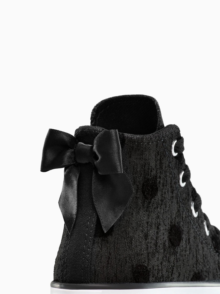 Converse Black Chuck Taylor Kids Lift Bow High Trainers - Image 7 of 7 Converse Black Chuck Taylor Kids Lift Bow High Trainers - Image 7 of 7