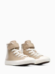 Converse Chuck Taylor Kids Leather Fleece Lining Alto Trainers - Imagen 7 de 8