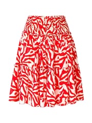 Joe Browns Red Bold Abstract Animal Print Tiered Mini Skirt - Image 8 of 8