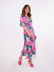 Joe Browns Blue Wide Sleeve Floral Printed Dress - Image 2 of 5