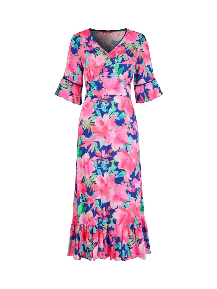 Joe Browns Blue Wide Sleeve Floral Printed Dress - Image 5 of 5
