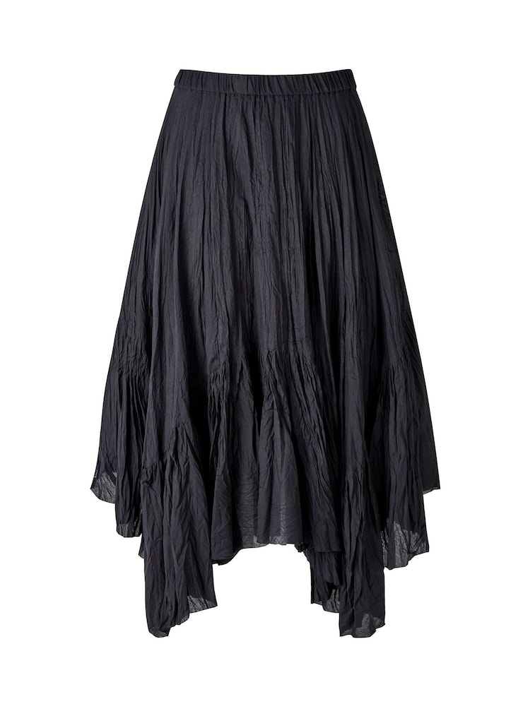 Joe Browns Black Boho Handkerchief Hem 100% Cotton Maxi Skirt - Image 5 of 5