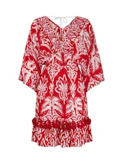 Joe Browns Red Batwing Sleeve Wrap Front Tunic - Image 8 of 8
