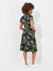 Joe Browns Black Animal Print Short Sleeve Jersey Dress - Image 4 of 7