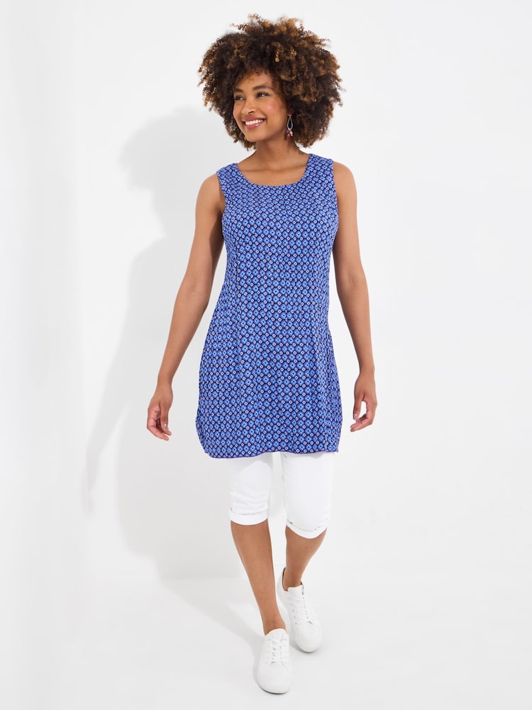 Joe Browns Blue Reversible Paisley and Geo Crinkle Tunic - Image 2 of 7