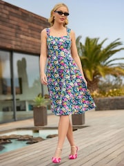 Joe Browns Blue Colour Pop Floral Strappy Mini Dress - Image 1 of 7