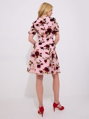 Joe Browns Pink Vintage Inspired Devore Rose Mini Dress - Image 4 of 7
