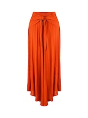 Joe Browns Orange Tie Front Crinkle Maxi Skirt - Image 5 of 5