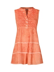 Joe Browns Orange Collared Button Front Tiered 100% Cotton Tunic - Image 6 of 6