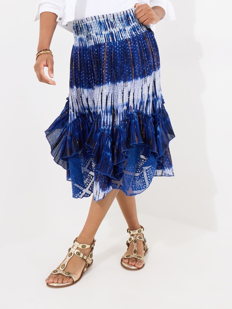 Joe Browns Summery Tie-Dye Shimmer Detail Knee-Length Skirt - Imaginea 1 din 5