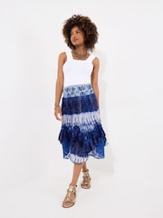 Joe Browns Summery Tie-Dye Shimmer Detail Knee-Length Skirt - Imaginea 3 din 5